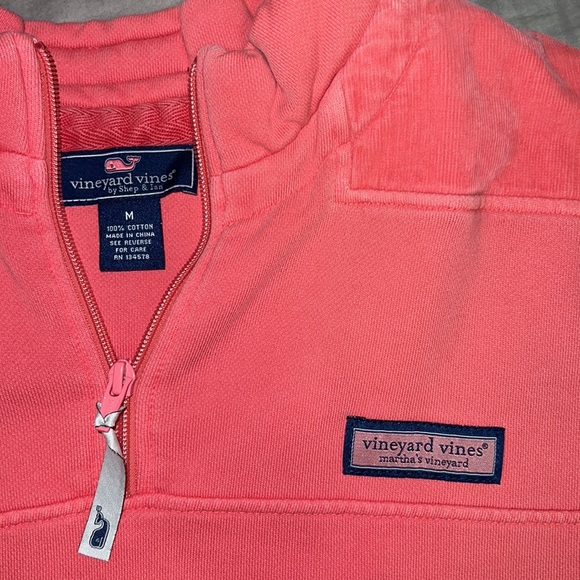 Vineyard Vines Men’s Medium Quarter Zip Pullover- Salmon/pink - Picture 3 of 4